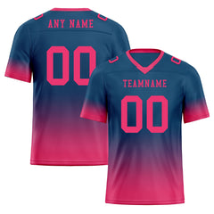 Custom Dark Teal Pink Fade Fashion Personalized Authentic Football Jersey FBJ02-D06089