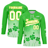 Custom Four-leaf clover Personalized Hockey Jersey HCKJ01-E0615-6