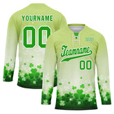 Custom Four-leaf clover Personalized Hockey Jersey HCKJ01-E0615-5