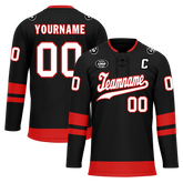 Custom Black Red Personalized Hockey Jersey HCKJ01-D0a700b