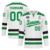 Custom White Green Personalized Hockey Jersey HCKJ01-D0a70b7