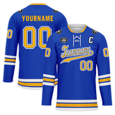Custom Blue Yellow Personalized Hockey Jersey HCKJ01-D0a70cc