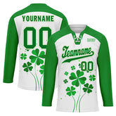 Custom Four-leaf clover Personalized Hockey Jersey HCKJ01-E0615-2