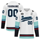 Custom White Blue Personalized Hockey Jersey HCKJ01-D0a70da