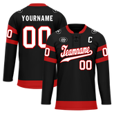 Custom Black Red Personalized Hockey Jersey HCKJ01-D0a70b0
