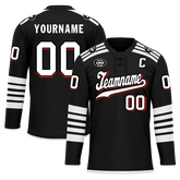 Custom Black White Personalized Hockey Jersey HCKJ01-D0a700d