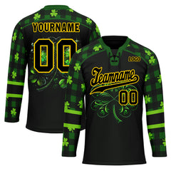 Custom Four-leaf clover Personalized Hockey Jersey HCKJ01-E0615-8