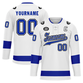 Custom White Blue Personalized Hockey Jersey HCKJ01-D0a70bb