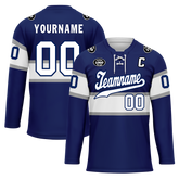 Custom Blue White Personalized Hockey Jersey HCKJ01-D0a70bd