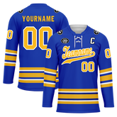 Custom Blue Yellow Personalized Hockey Jersey HCKJ01-D0a70aa
