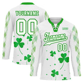 Custom Four-leaf clover Personalized Hockey Jersey HCKJ01-E0615-1