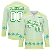 Custom Four-leaf clover Personalized Hockey Jersey HCKJ01-E0615-10