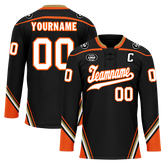 Custom Black Orange Personalized Hockey Jersey HCKJ01-D0a70d8