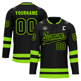 Custom Black Green Personalized Hockey Jersey HCKJ01-D0a70b8
