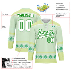 Custom Four-leaf clover Personalized Hockey Jersey HCKJ01-E0615-10