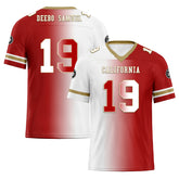 Custom White Red California Personalized Authentic Football Jersey FBJ02-D028017-13
