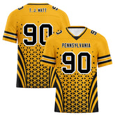 Custom Yellow Black Pennsylvania Personalized Authentic Football Jersey FBJ02-D023033-30