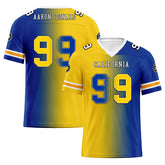 Custom Yellow Blue California Personalized Authentic Football Jersey FBJ02-D028017-8