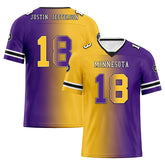 Custom Purple Yellow Minnesota Personalized Authentic Football Jersey FBJ02-D028017-9