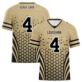 Custom Beige Black Louisiana Personalized Authentic Football Jersey FBJ02-D023033-19