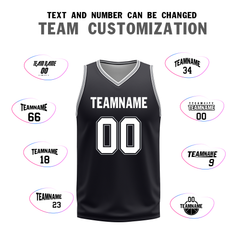 Custom White Black Classic Style Reversible Basketball Uniform Personalized COOLMAX BBJR-D017051