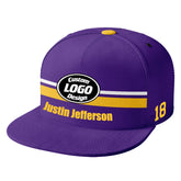 Custom Purple Minnesota Hat Sport Design Cap Stitched Adjustable Personalized PR067B-D020262-17