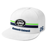 Custom White Seattle Hat Sport Design Cap Stitched Adjustable Personalized PR067B-D020262-27