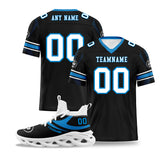 Custom Black Carolina Football Jersey and Sports Shoes Combo Offer Personalized Combo ZH-D025008-3
