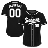 Custom Black Classic Style White Authentic Baseball Jersey