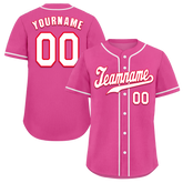 Custom Pink Classic Style White Authentic Baseball Jersey