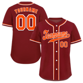 Custom Brown Classic Style Orange Authentic Baseball Jersey
