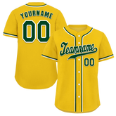 Custom Yellow Classic Style Green Authentic Baseball Jersey