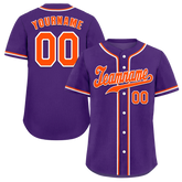 Custom Purple Classic Style Orange Authentic Baseball Jersey