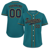 Custom Aqua Classic Style Black Authentic Baseball Jersey