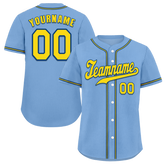 Custom Aqua Classic Style Yellow Authentic Baseball Jersey