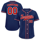 Custom Blue Classic Style Red Authentic Baseball Jersey