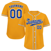 Custom Yellow Classic Style Blue Authentic Baseball Jersey