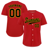 Custom Red Classic Style Black Authentic Baseball Jersey