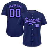Custom Blue Classic Style Purple Authentic Baseball Jersey