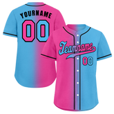 Custom Red Aqua Gradient Fashion Red Authentic Baseball Jersey