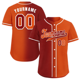 Custom Black Orange Gradient Fashion Orange Authentic Baseball Jersey