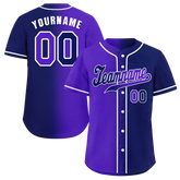 Custom Purple Blue Gradient Fashion Blue Authentic Baseball Jersey