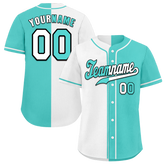 Custom White Aqua Gradient Fashion Aqua Authentic Baseball Jersey