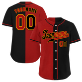 Custom Red Black Gradient Fashion Black Authentic Baseball Jersey