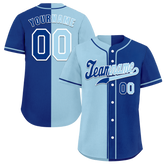 Custom Aqua Blue Gradient Fashion Blue Authentic Baseball Jersey