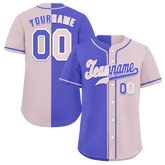 Custom Purple Grey Gradient Fashion Grey Authentic Baseball Jersey