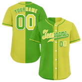 Custom Green Yellow Gradient Fashion Yellow Authentic Baseball Jersey