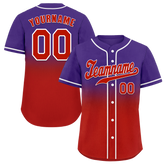 Custom Purple Red Fade Fashion Red Authentic Baseball Jersey