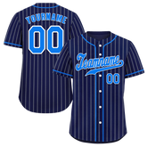Custom Blue Stripe Fashion Aqua Authentic Baseball Jersey