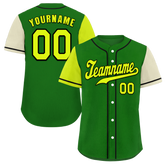 Custom Green Two Tone Yellow Authentic Baseball Jersey